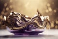 Twisted Waves of Champagne Gold and Deep Purple in Modern Minimalist Desig