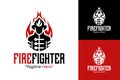 Modern Minimalist Firefighter Logo Design Royalty Free Stock Photo
