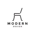 Modern minimalist furniture chair logo design vector graphic symbol icon sign illustration creative idea Royalty Free Stock Photo