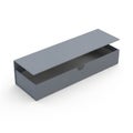 Modern minimalist gray storage box with lid open Royalty Free Stock Photo