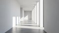 Arrangement of columns enhances the corridor s depth and linear Royalty Free Stock Photo