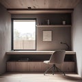 Modern Minimalist Home Office Royalty Free Stock Photo