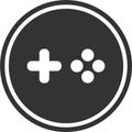 Minimalist icon with game buttons.