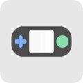 Portable video game button. Portable video game icon.