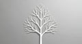 Minimalist White Paper Cut Tree on Gray Background Royalty Free Stock Photo