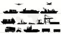 Modern Minimalist Illustrations of Global Cargo Transportation A Visual Representation of International Trade Logistics Royalty Free Stock Photo