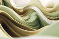 Modern Minimalist Industrial Design: Olive Green and Light Brown Waves in 3D Render