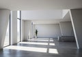 Modern Minimalist Interior Design, Empty Room with Sunlight, Residential House, Architecture Royalty Free Stock Photo
