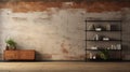 Modern Minimalist Interior With Grungy Walls And Rustic Elements Royalty Free Stock Photo