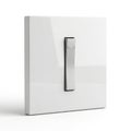 Modern minimalist light switch embedded in a clean white wall plate Royalty Free Stock Photo