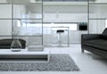 Modern minimalist living room interior in loft design style with sofas Royalty Free Stock Photo