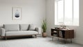 Modern Minimalist Living Room with Sofa and Decor Royalty Free Stock Photo