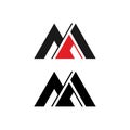 Modern minimalist M letter logo design template