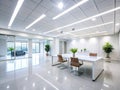 Modern Minimalist Office Design Clean White Ceiling with Recessed Lighting for a Bright and Airy Workspace Royalty Free Stock Photo