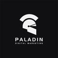 Modern minimalist paladin logo / spartan logo / warrior logo icon