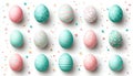 Modern Minimalist Pastel Easter Eggs Background in Flat Design for Spring Celebrations and Decor Royalty Free Stock Photo