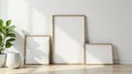 Modern minimalist photo frames, sleek design, various sizes, display, texture, photo