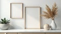 Modern minimalist photo frames in various sizes, group, collection Royalty Free Stock Photo