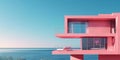 Modern minimalist pink architecture