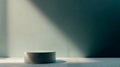 Modern Minimalist Product Platform Set in Bold Contrast Lighting and Gradient Backdrop Royalty Free Stock Photo