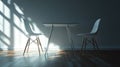 Minimalist Table and Chairs, Modern Interior Design Royalty Free Stock Photo