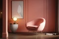 A modern and minimalist room with a Tarsila do Amaral armchair as the focal poin Royalty Free Stock Photo