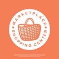 Modern minimalist shopping cart vector logo Royalty Free Stock Photo