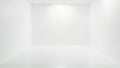 Modern minimalist white empty room studio interior with spot lighting and clean lines for mockups Royalty Free Stock Photo