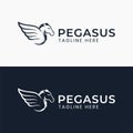 Awesome pegasus head wing logo template Royalty Free Stock Photo