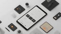 Modern Minimalist Tablet Interface Design, Clean UI showcases intuitive navigation and user-friendly features, off
