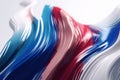Modern Minimalist Twisted Waves of French Flag in 3D Render