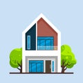 Modern Minimalist Two Storey House Design Royalty Free Stock Photo