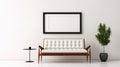 Modern Minimalist White Sofa With Simplistic Cartoon Style And Clean Lines