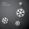 Modern minimalistic christmas card with long shadows Royalty Free Stock Photo