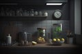 Modern minimalistic dark styled kitchen Royalty Free Stock Photo