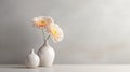 Elegant Vases With Soft Color Blending On Concrete Background