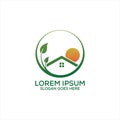 Modern minimalistic green house/property logo