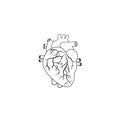 Human heart line icon drawing Royalty Free Stock Photo