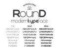 Modern minimalistic sans serif font Round Royalty Free Stock Photo