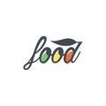 Modern minimalistic vector logo of food. Vector illustration.