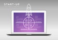 Modern minimalistic vector startup themed infographic template w