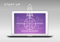 Modern minimalistic vector startup themed infographic template w