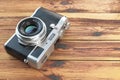 Modern mirrorless camera stilized to retro vintage film camera Royalty Free Stock Photo
