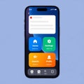 Modern Mobile App Dashboard Interface with Navigation Options Royalty Free Stock Photo