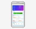 Modern Mobile App UI for Employee Attendance, KPI Overview, and Team Performance Dashboard Interface Royalty Free Stock Photo