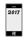 Modern mobile phone 2017 wish, stock image.