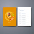 Modern mobile sport tracking flat icons cards