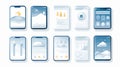 Modern Mobile Weather App Interface Design with User-Friendly GUI Elements