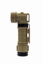 Modern molle light angle-head tactical flashlight isolated with Royalty Free Stock Photo