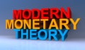 Modern monetary theory on blue